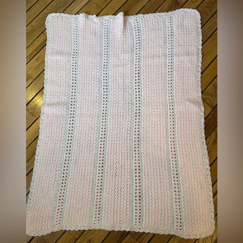 Handmade Pink Crochet Baby Blanket